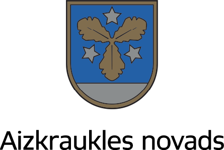 Coat of arms featuring a blue background with a central design of two brown leaves and three silver stars, topped by a gray band at the bottom.